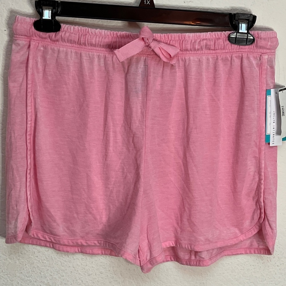 Jaclyn Intimates Pink Sleep Shorts Pajamas Cotton Lightweight Drawstring Sz XL